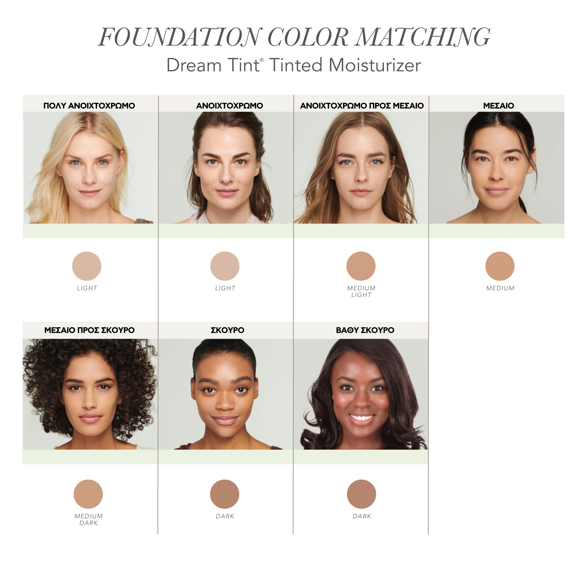 Jane Iredale Dream Tint Tinted Moisturizer SPF15 - Shade Guide